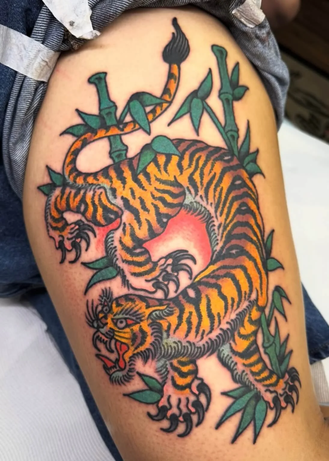 Mitch Oscar Sydney Traditional Tattoo Tiger Large Scale