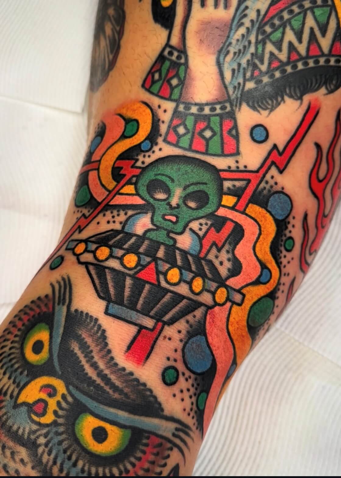 Mitch Oscar Sydney Traditional Tattoo UFO Alien Space