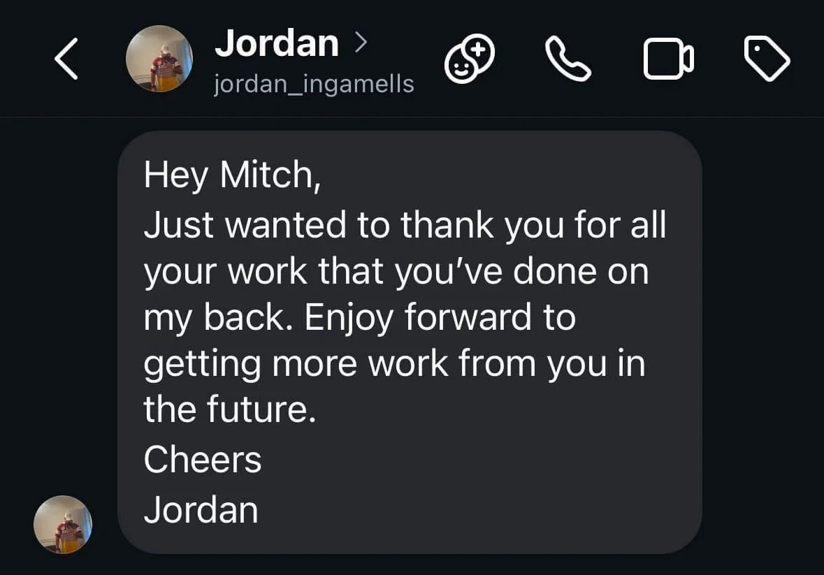 Mitch Oscar Client Testimonial Jordan