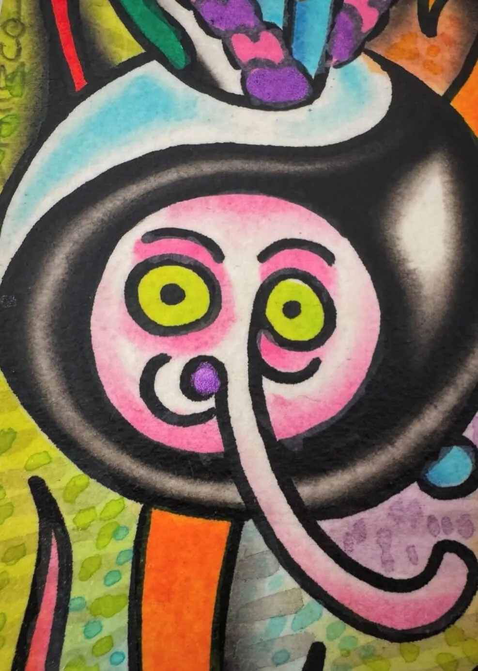 Mitch Oscar Sydney Traditional Tattoo Crazy Psychedelic Painting - Who Knows? Who Cares?