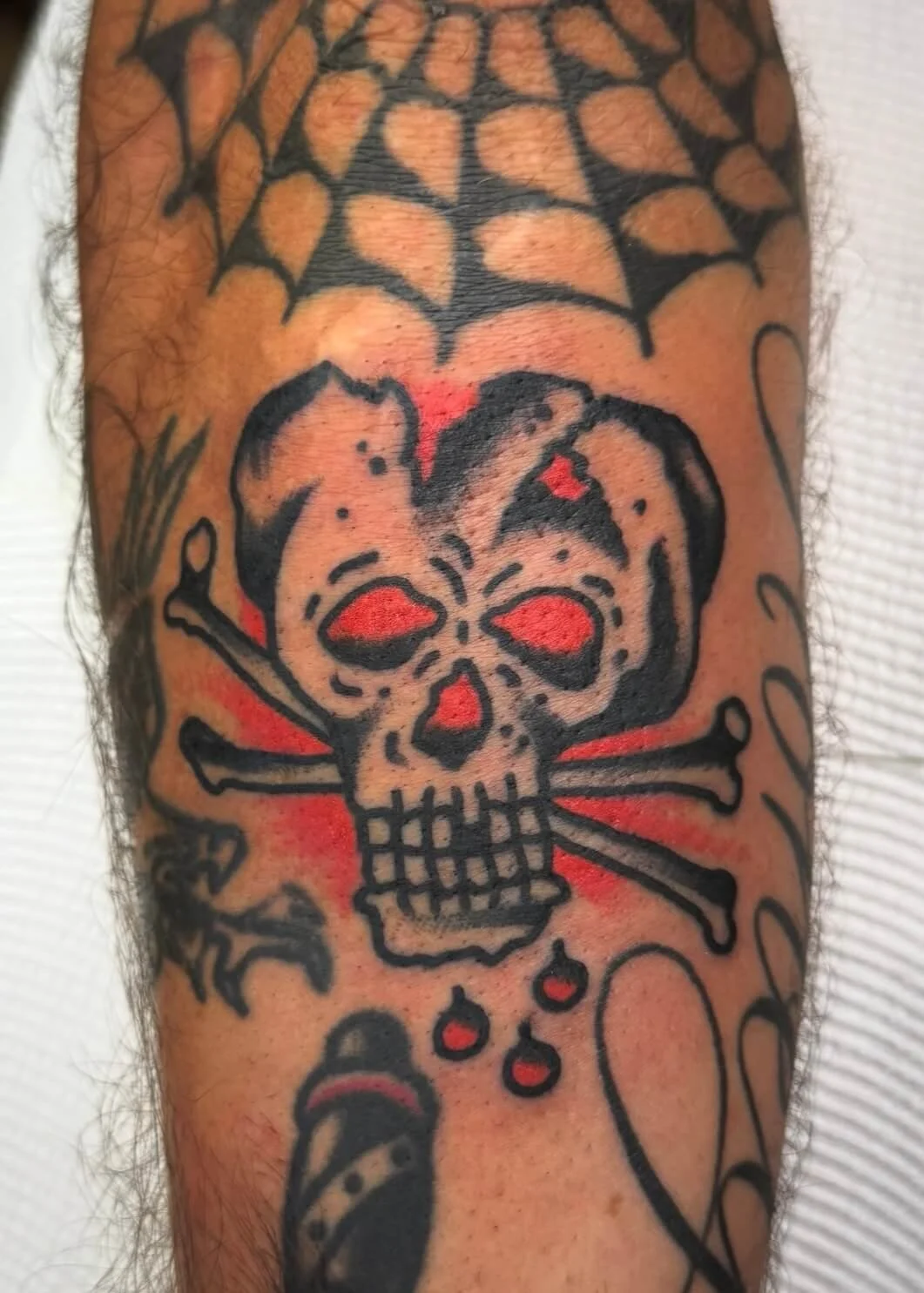 Mitch Oscar Sydney Traditional Tattoo Skull Black and Red