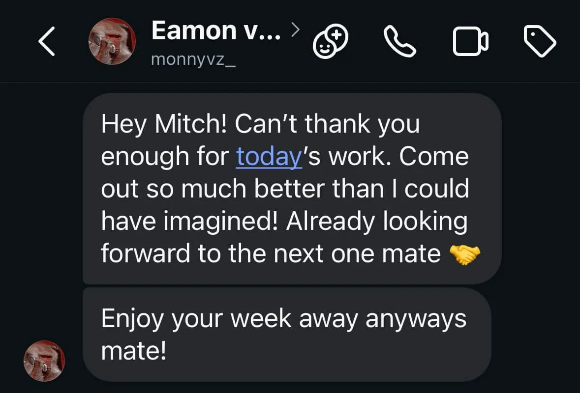 Mitch Oscar Client Testimonial Eamon