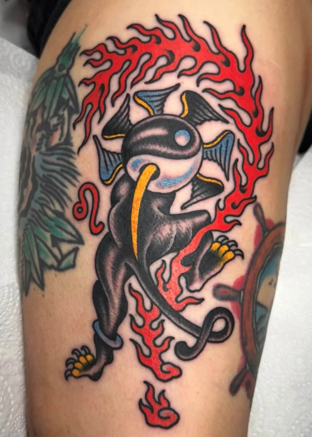 Mitch Oscar Sydney Traditional Tattoo Trippy Panther Tattoo
