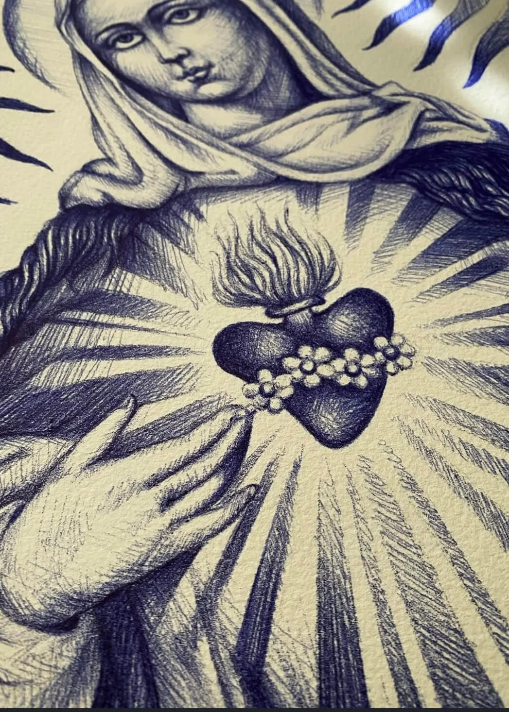 Mary Biro Pen Painting Mitch Oscar