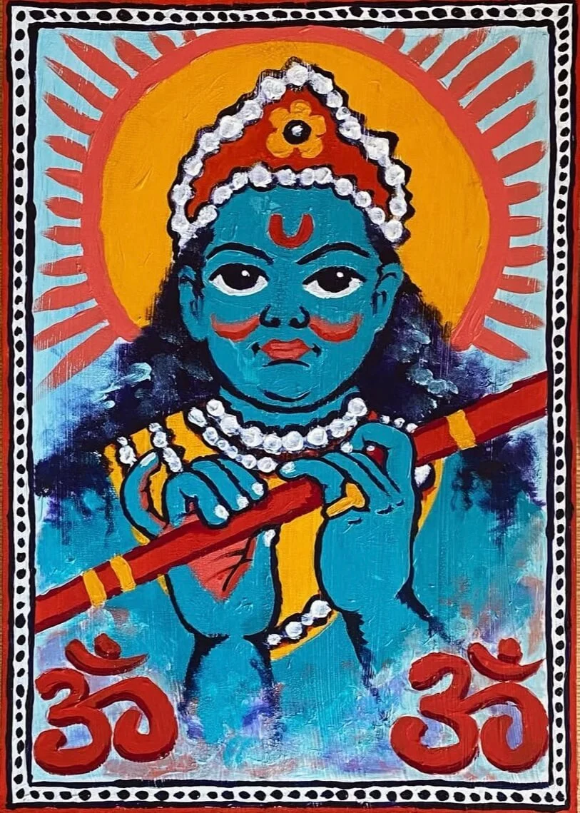 Mitch Oscar Sydney Traditional Tattoo Krishna Acrylic Painting