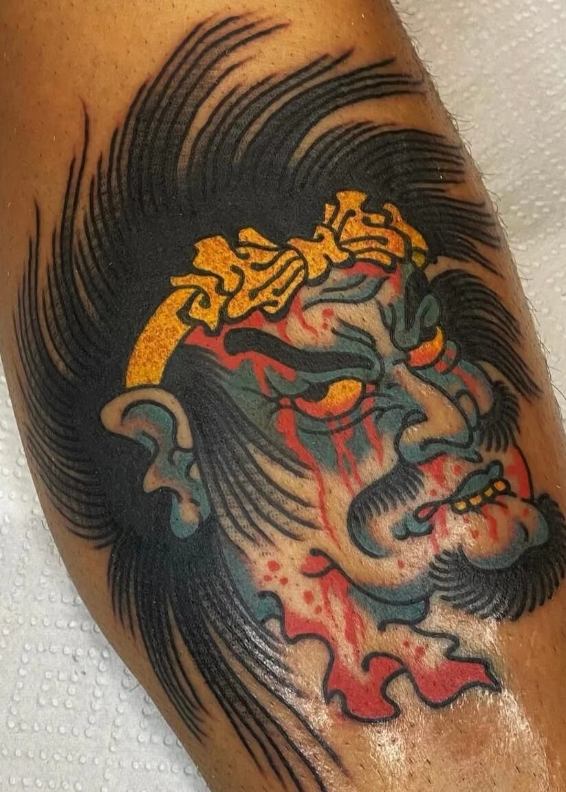 Mitch Oscar Sydney Traditional Tattoo Japanese Namakubi Severed Head