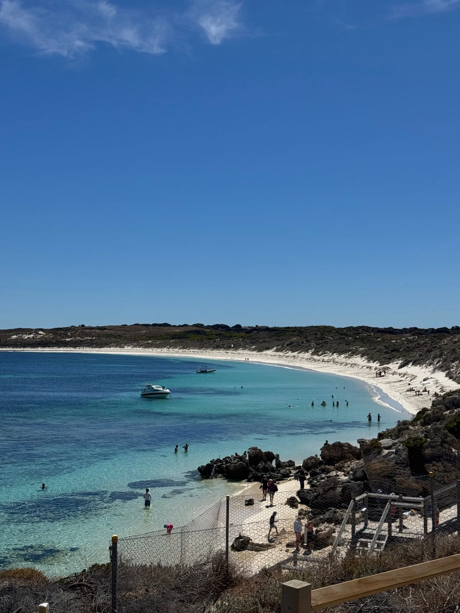 Rottnest island beach coast line with clear blue water