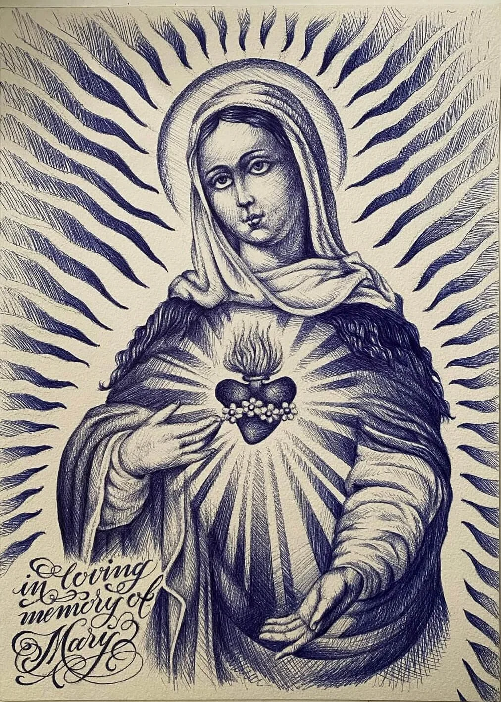 Mary Biro Pen Painting Mitch Oscar