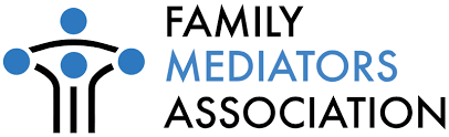 Logo of the Family Mediators Association featuring stylized figures and text