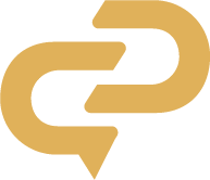 Logo de deux bulles de dialogue entrelacées, de couleur jaune.