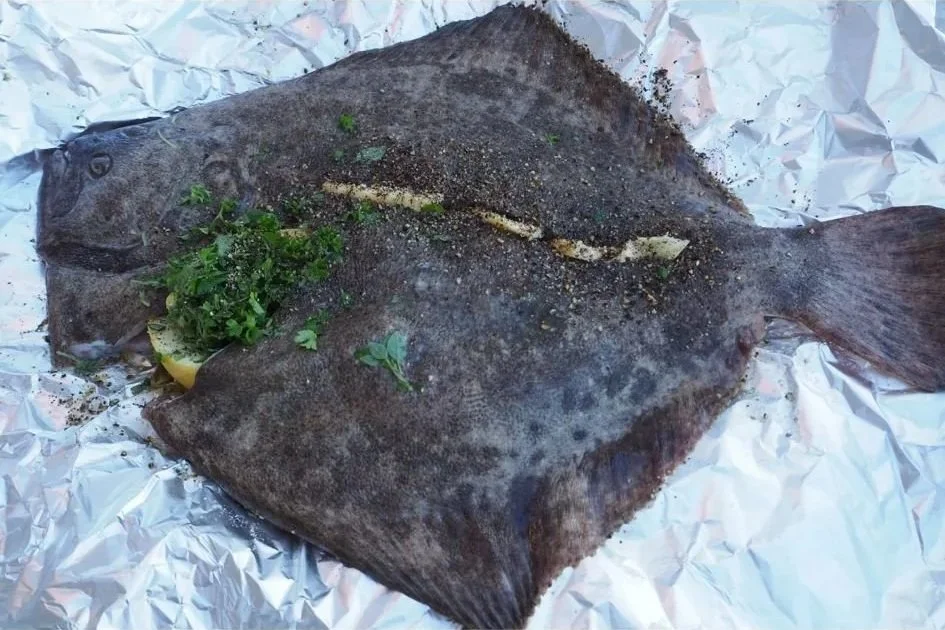 Helgrillet piggvar på Italiensk