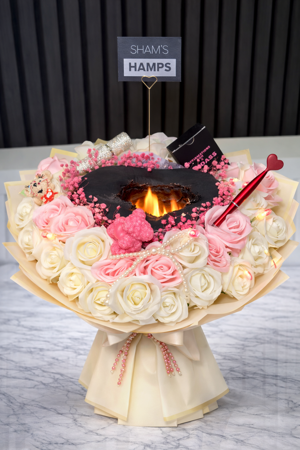 Valentines Burnaway Heart Bouquet