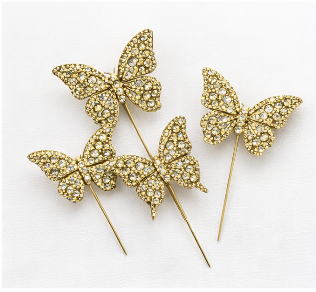 Gold Diamanté Butterflies - Add on