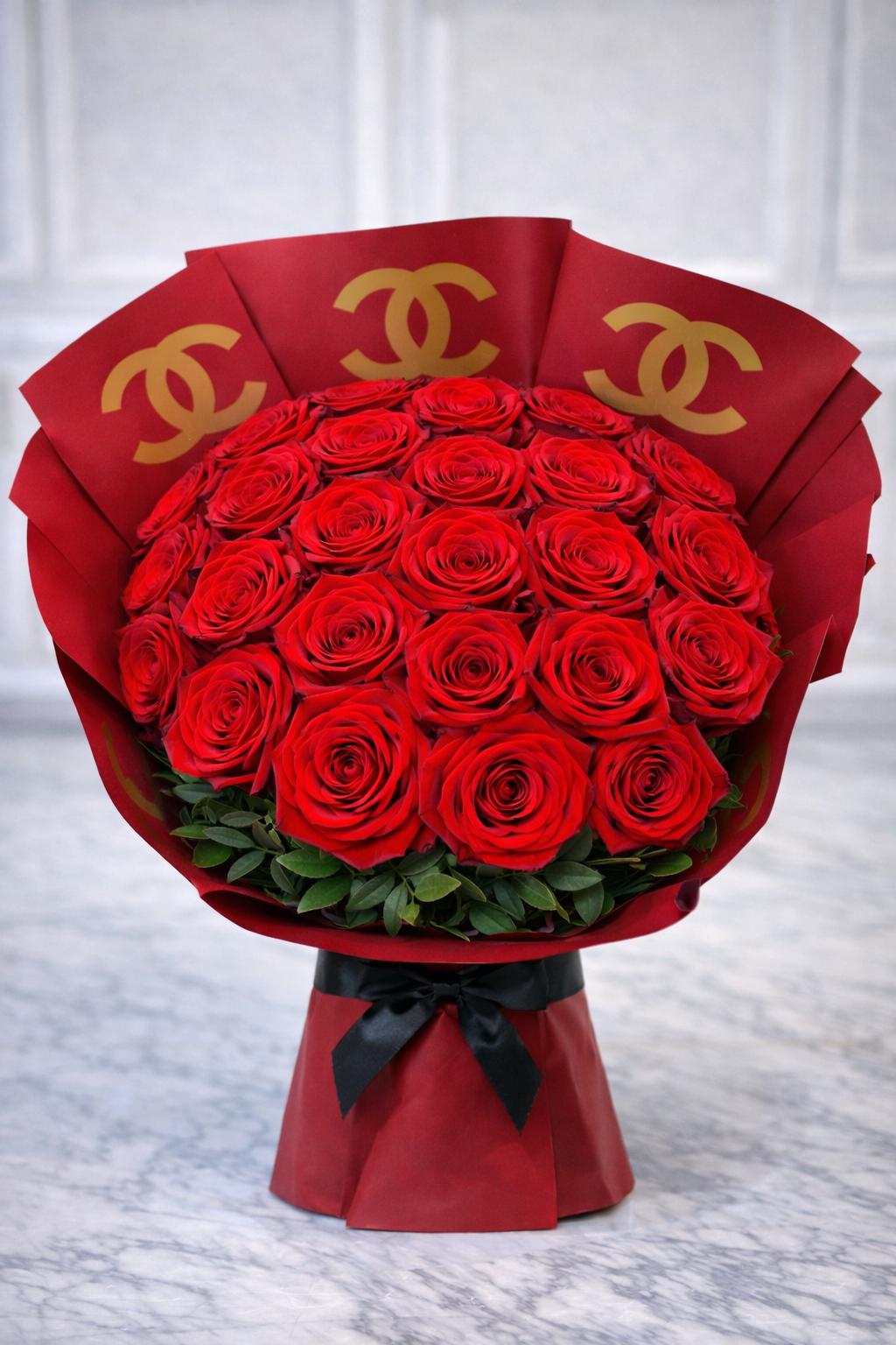 Rose Bouquet Chanel Red & Gold