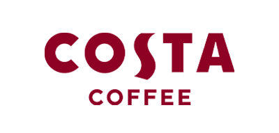 Costa Coffee logo with maroon text on white background.