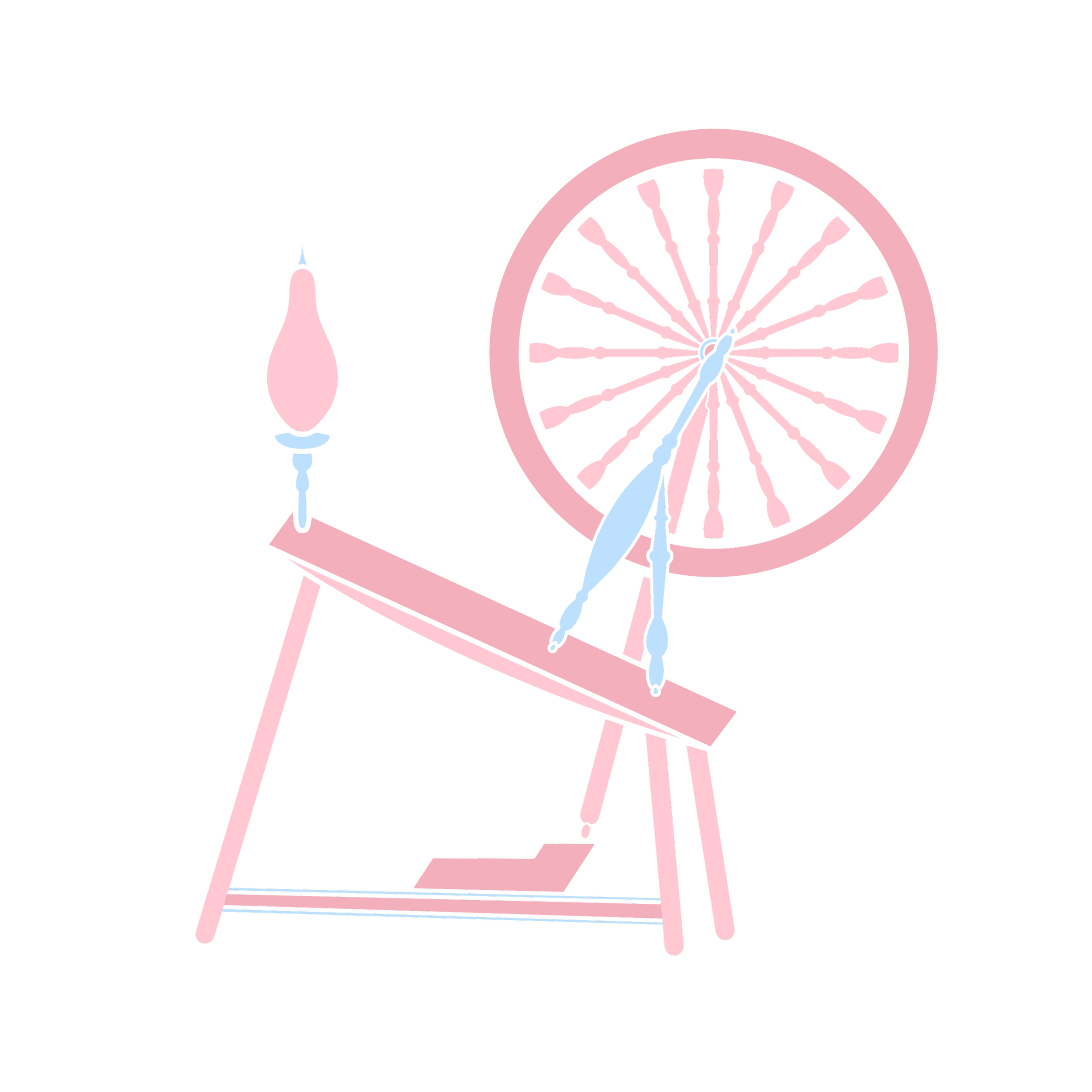 Pink and blue antique-style clock with a lantern on a stand, displayed on a black background.