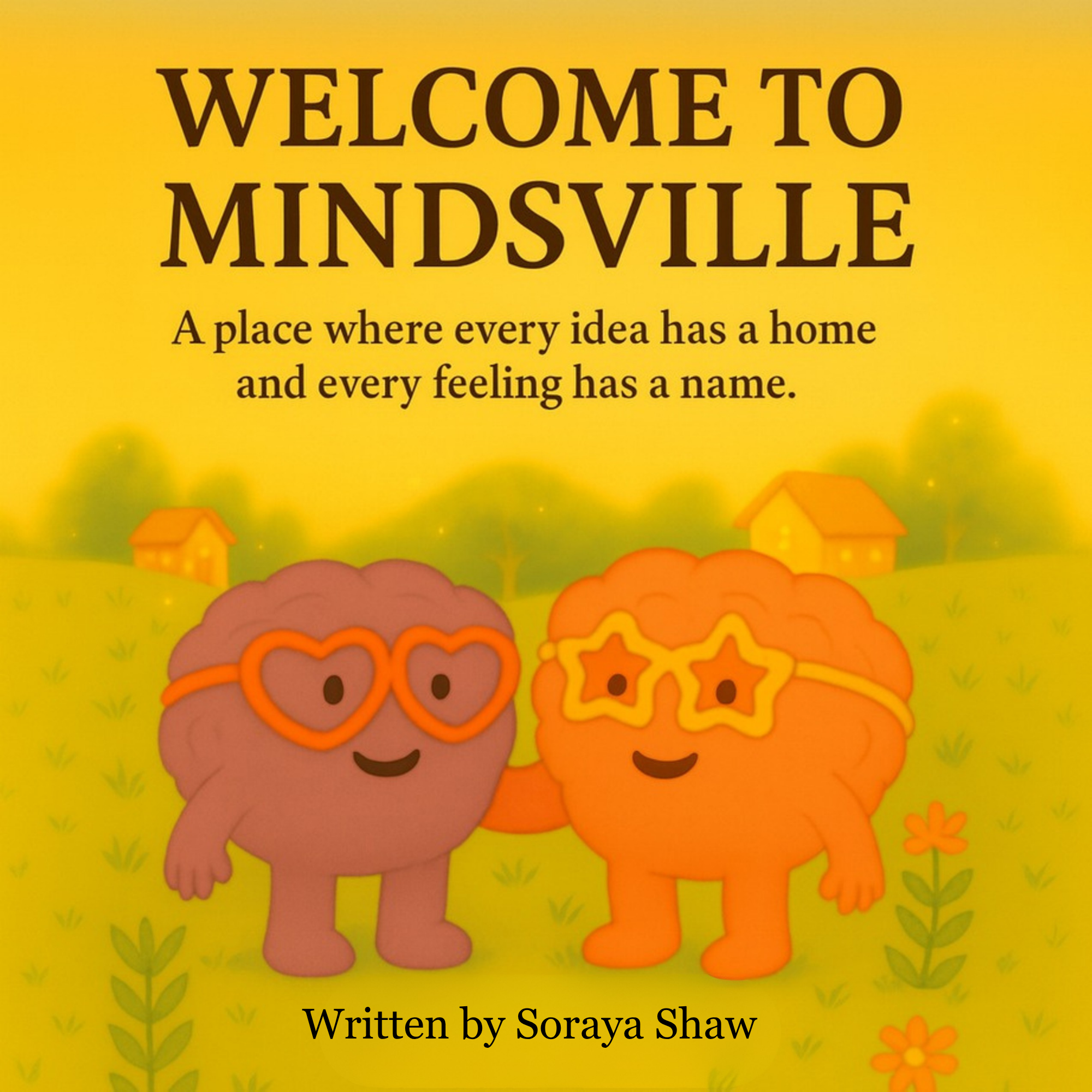 Cover of Welcome to Mindsville® showing Bertie and Betty in the colourful land of Mindsville®.