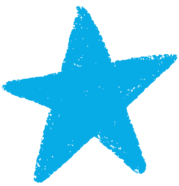 A large, textured blue star on a black background.
