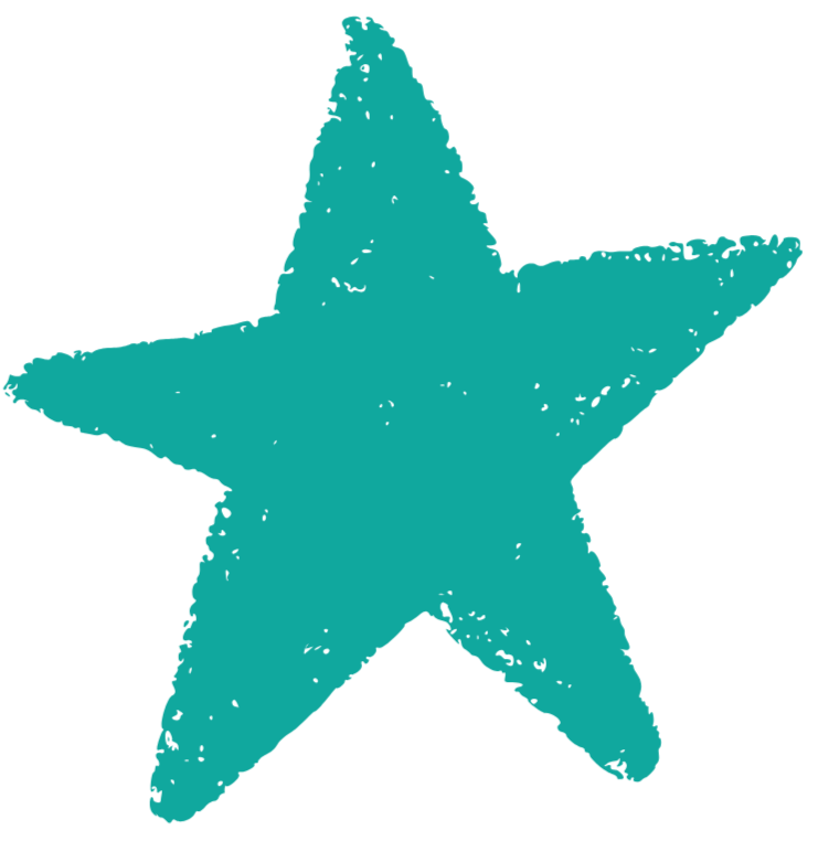 A blue star with a distressed texture on a black background.