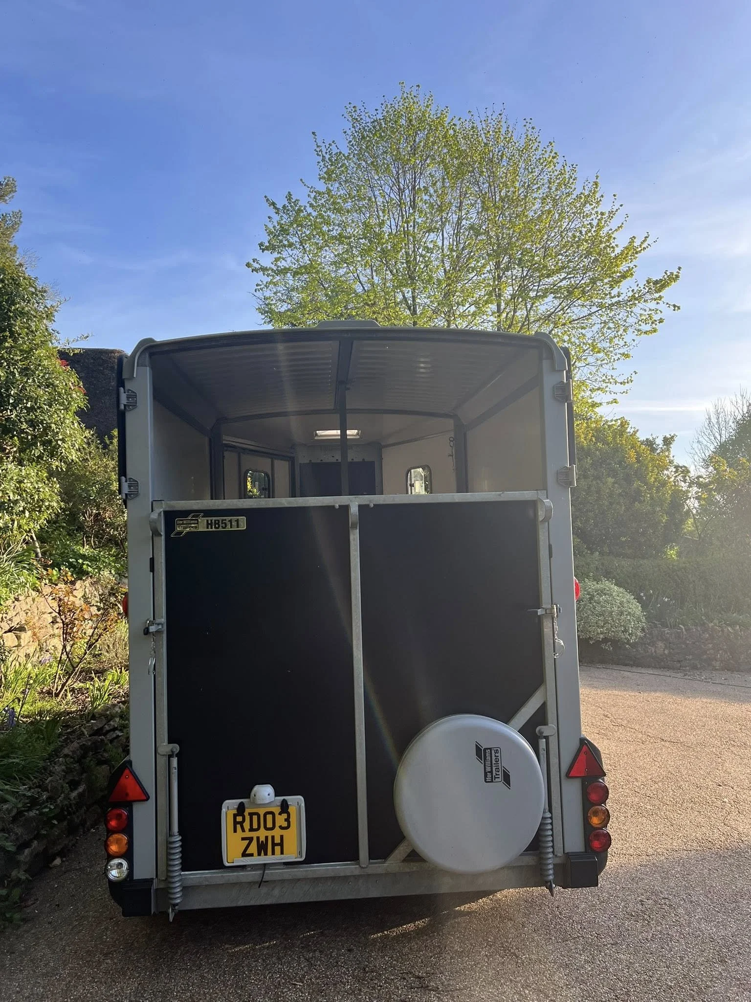back of hb511 graphite grey ifor williams horse trailer yorkshire