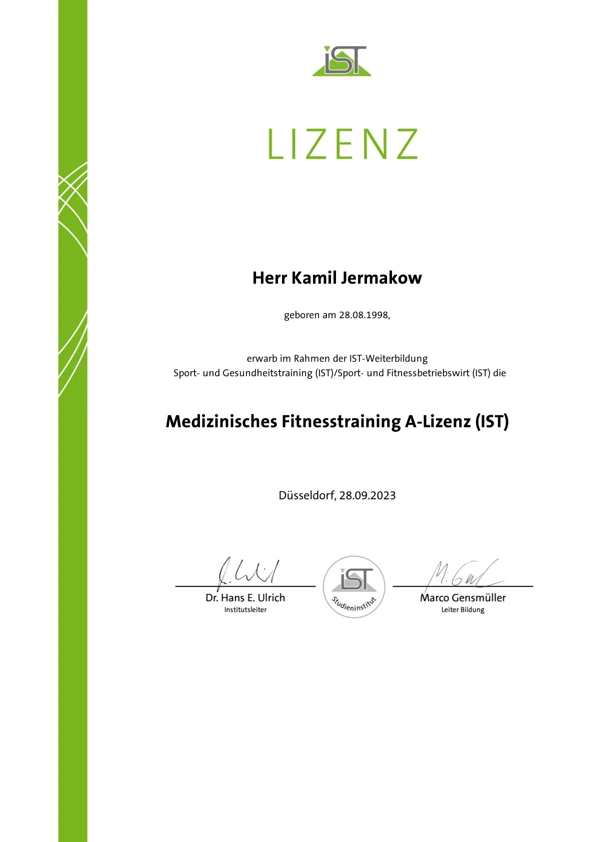 Zertifikat Medizinisches Fitnesstraining. Training bei Beschwerden, Stabilität und Prävention
