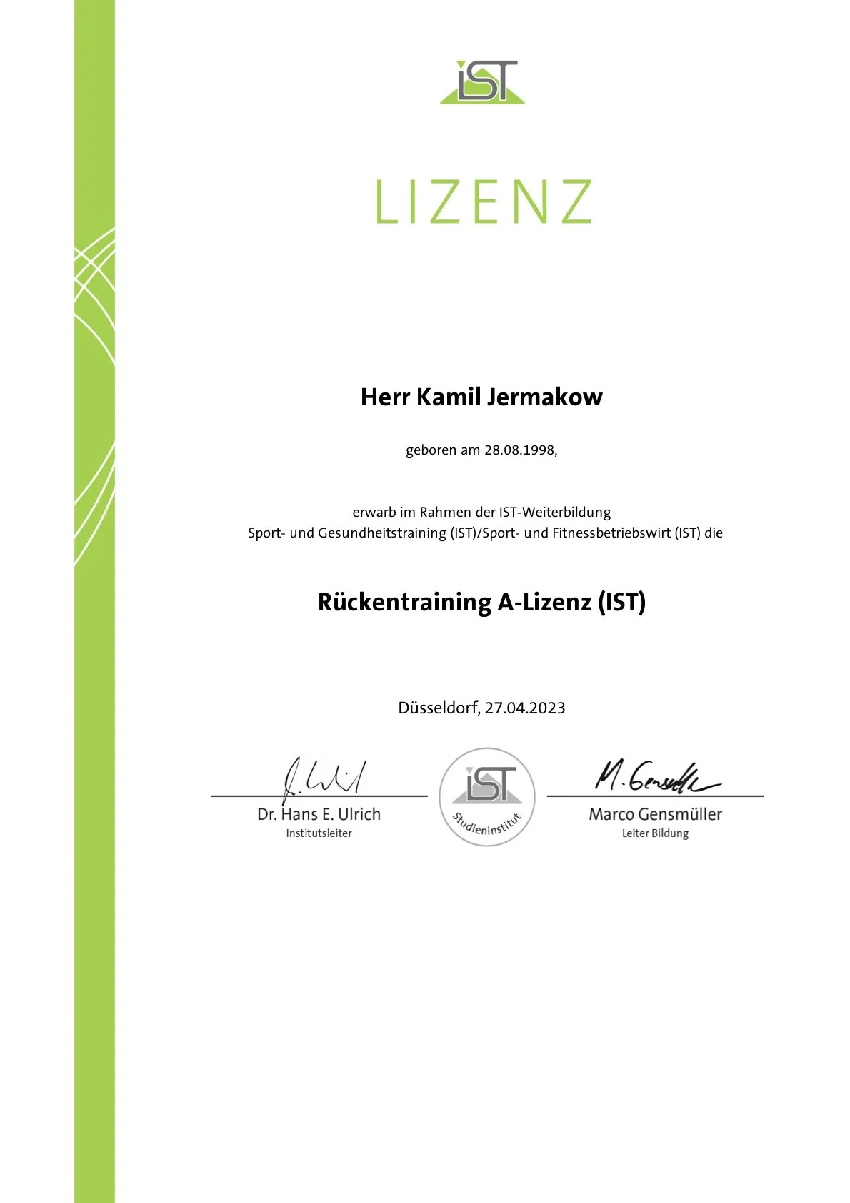 Zertifikat Rückentraining. Fokus auf Rückenstärkung und Haltungskorrektur