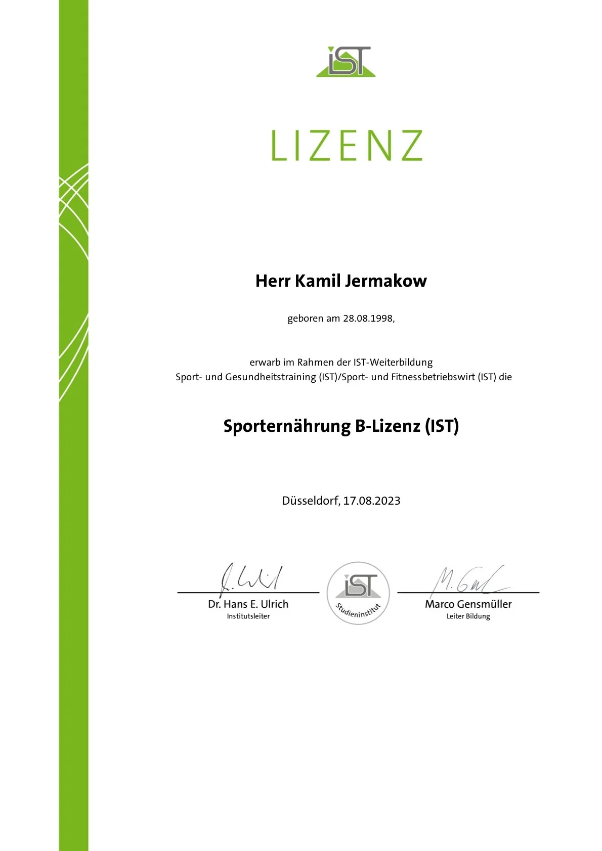 Zertifikat Sporternährung. Ernährungsstrategien für Leistung und Aufbau