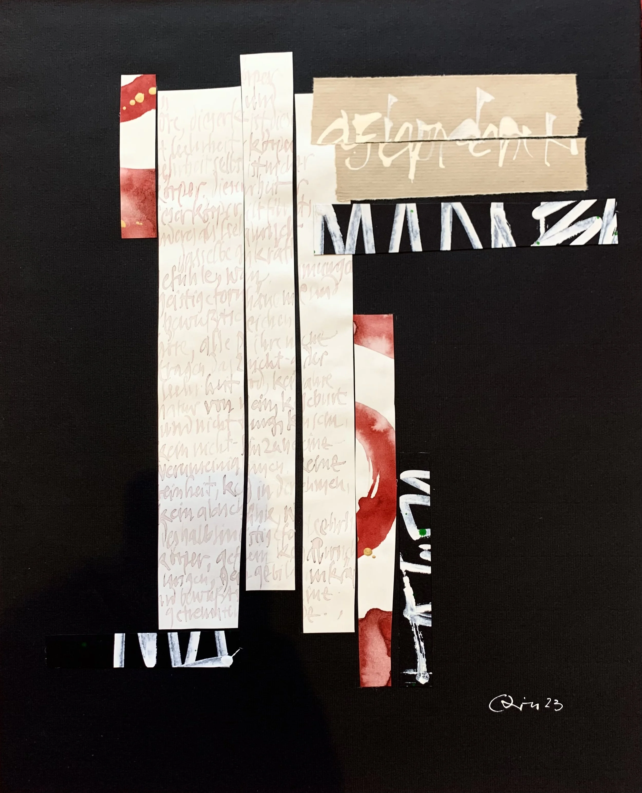 expressive Kalligrafie-collage Thomas Hönel