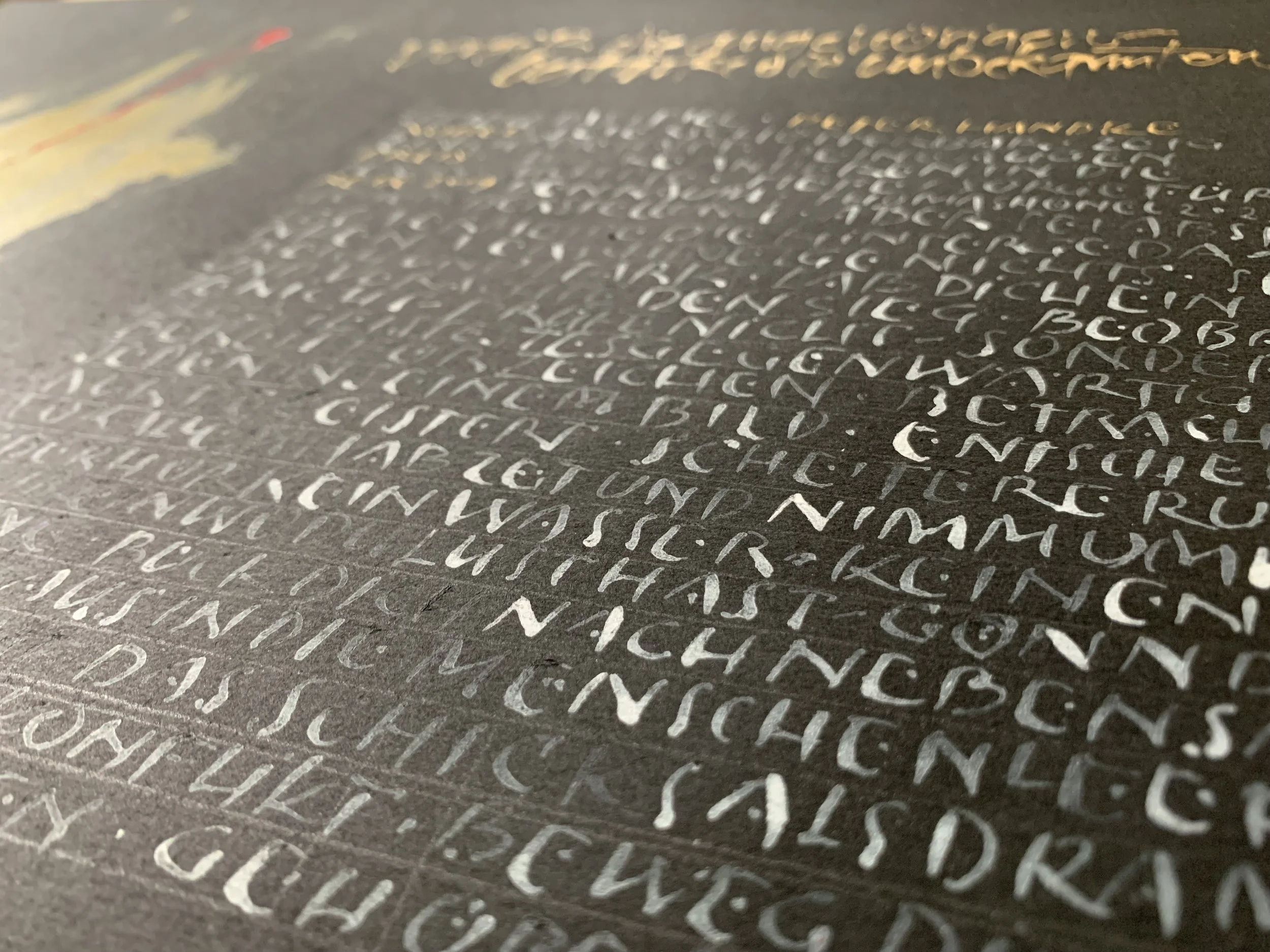 detail Kalligrafie Thomas Hönel Text Peter Handke