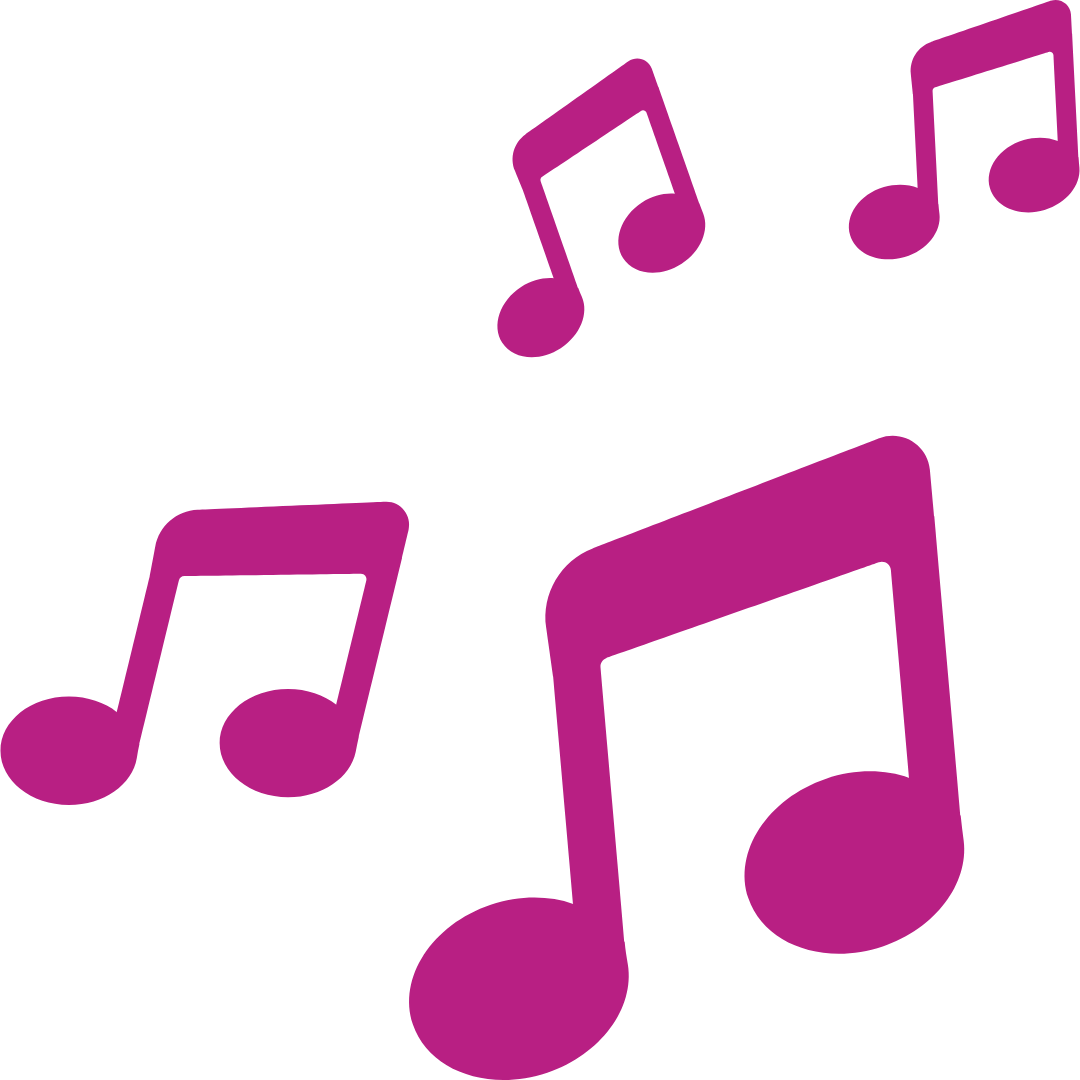 Purple musical notes floating against a black background.