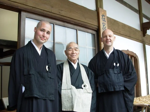 Shinzan Roshi with Daizan and Shinkai circa ??