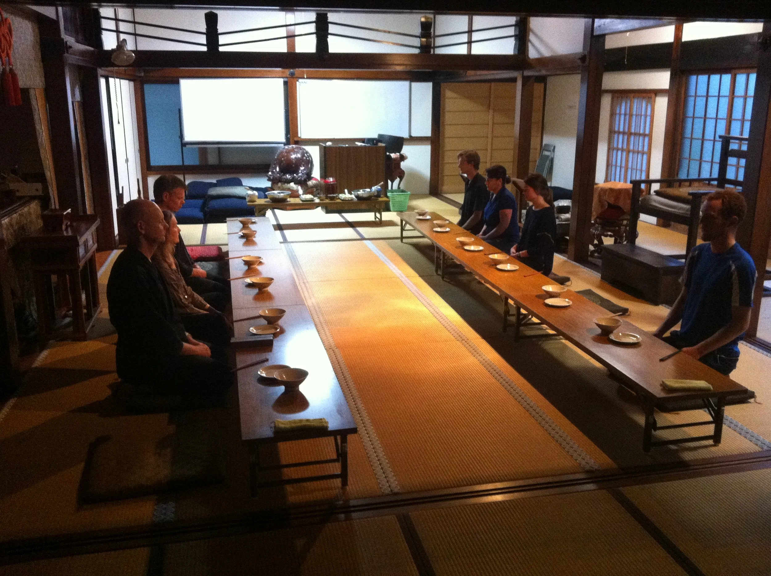 Zendo set up for dining