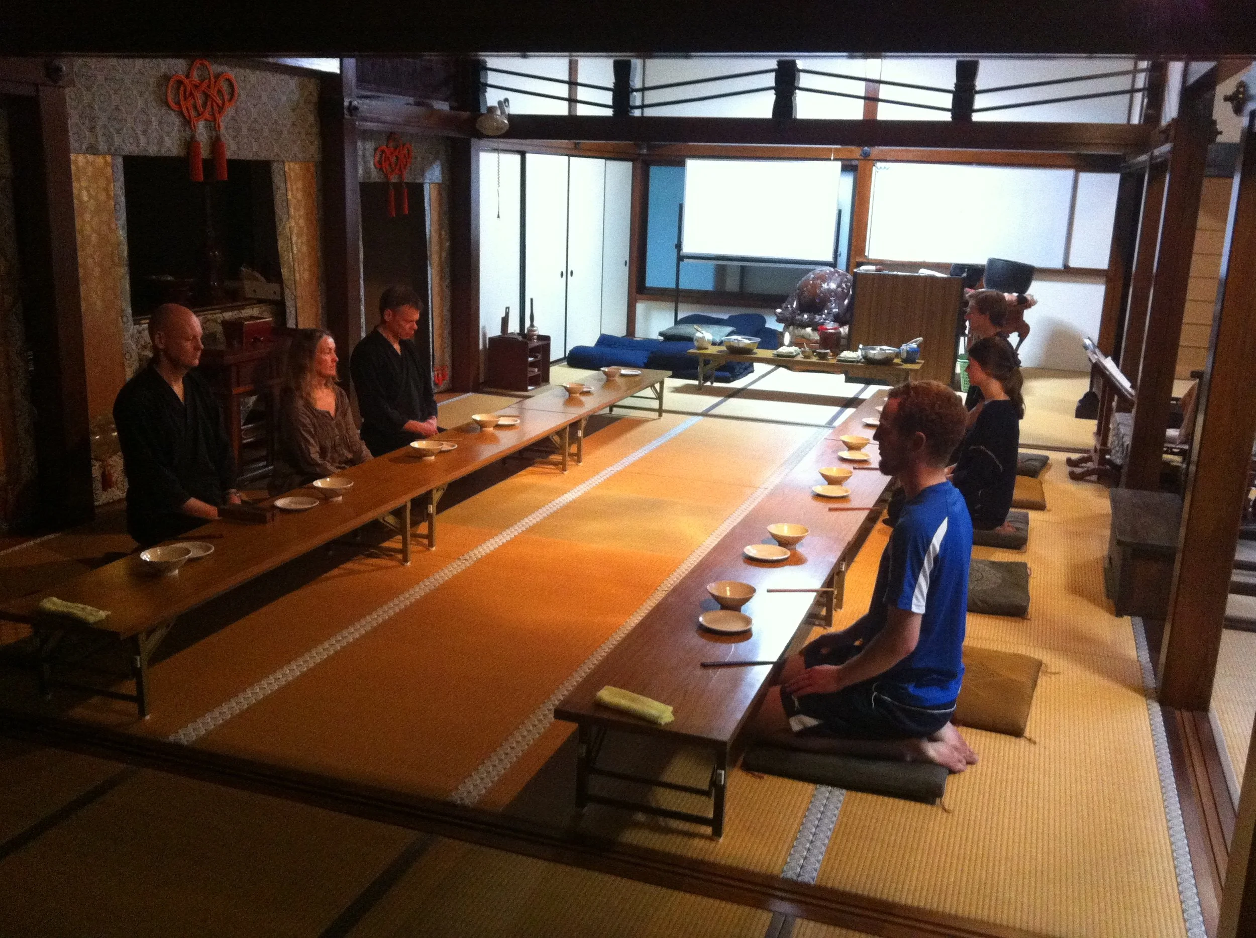 Zendo set up for dining