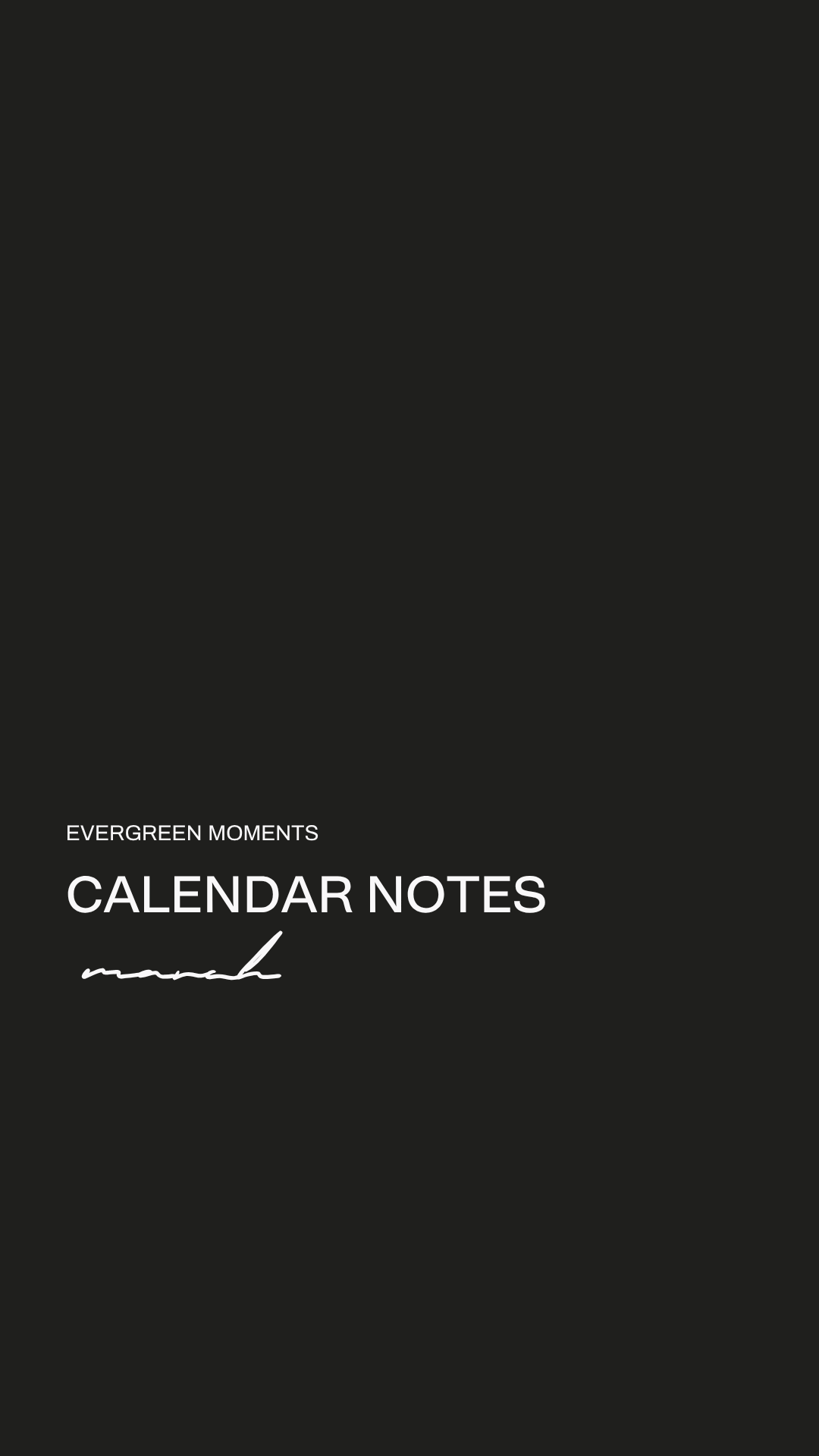 Calendar Notes — march