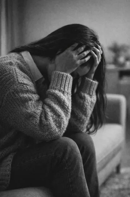 Image of a woman struggling with anxiety