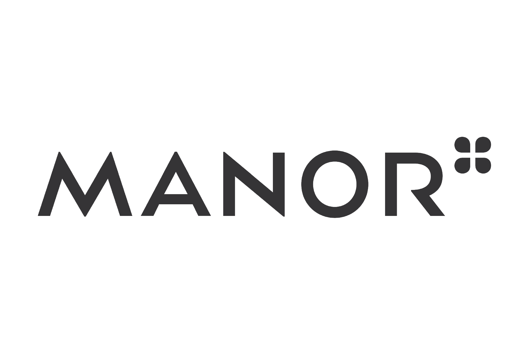 Logo mit dem Text 'MANOR' in schwarzer Schrift auf weißem Hintergrund.