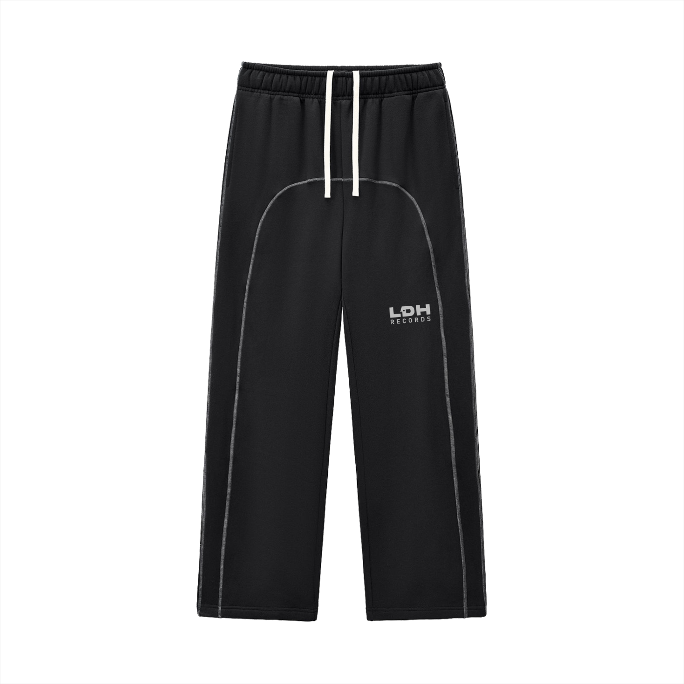 LDH Records Contrast-Stitched Fleece Sweatpants (Black)