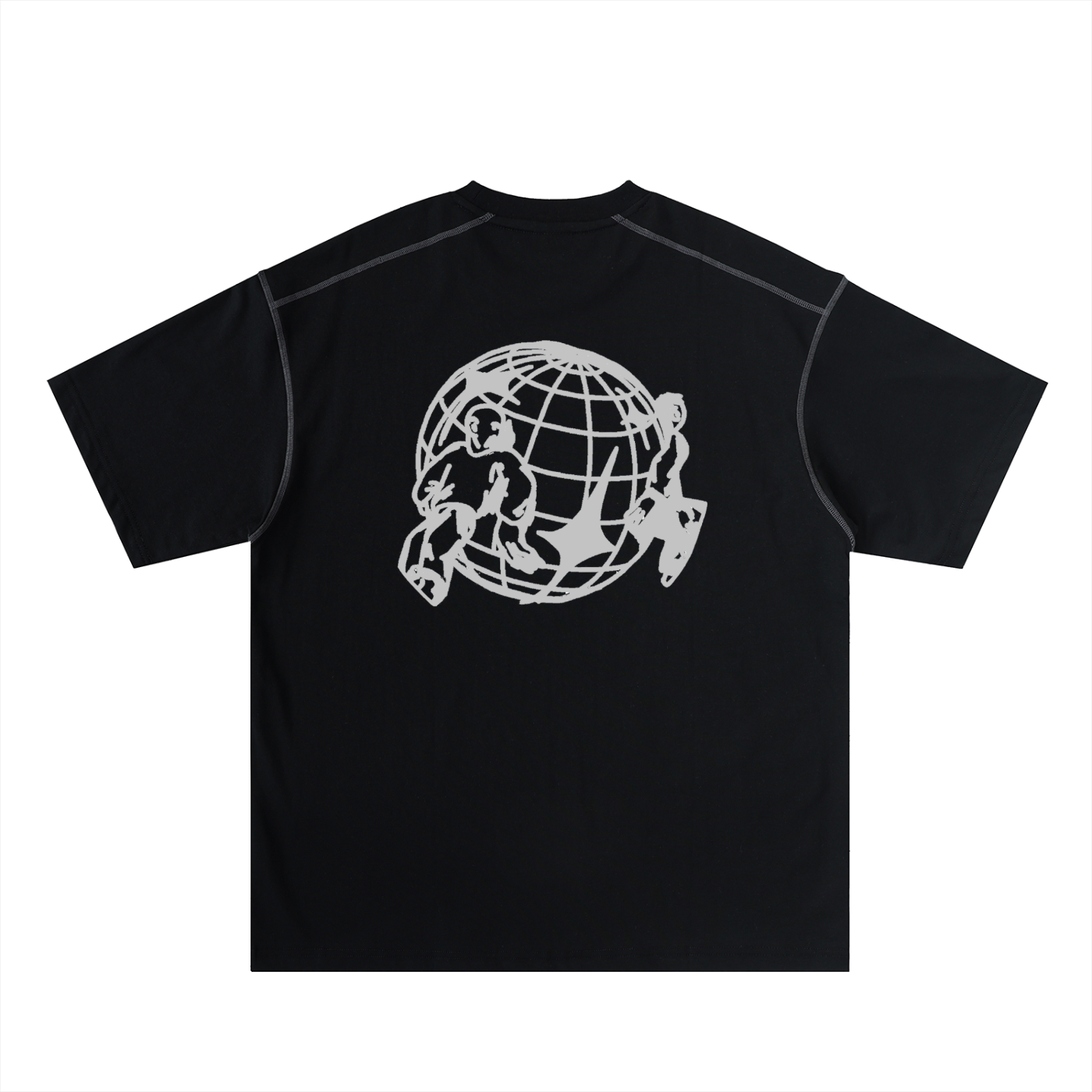 LDH Records Contrast-Stitched Cotton Tee (Black)