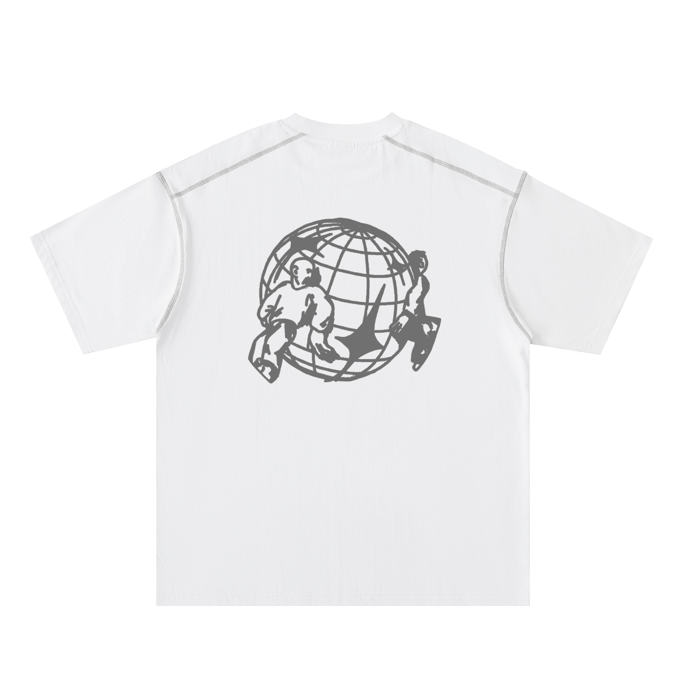 LDH Records Contrast-Stitched Cotton Tee (White)