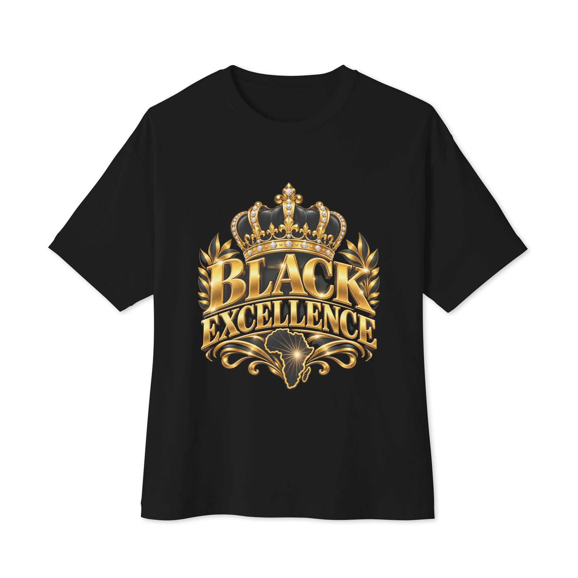 Unisex oversized boxy tee Black Excellence