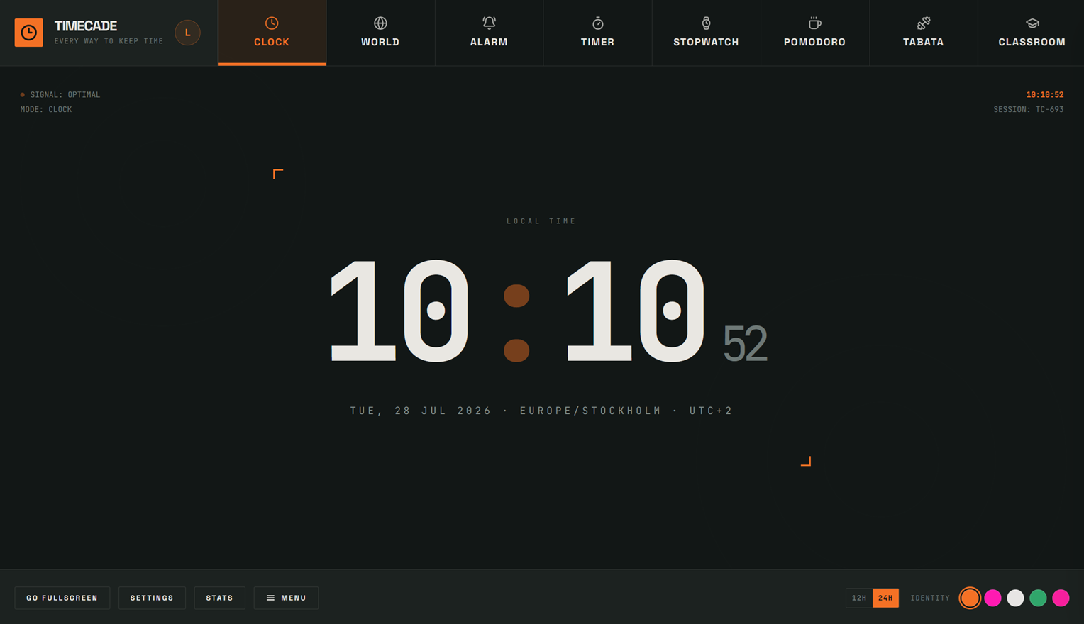 Start screen