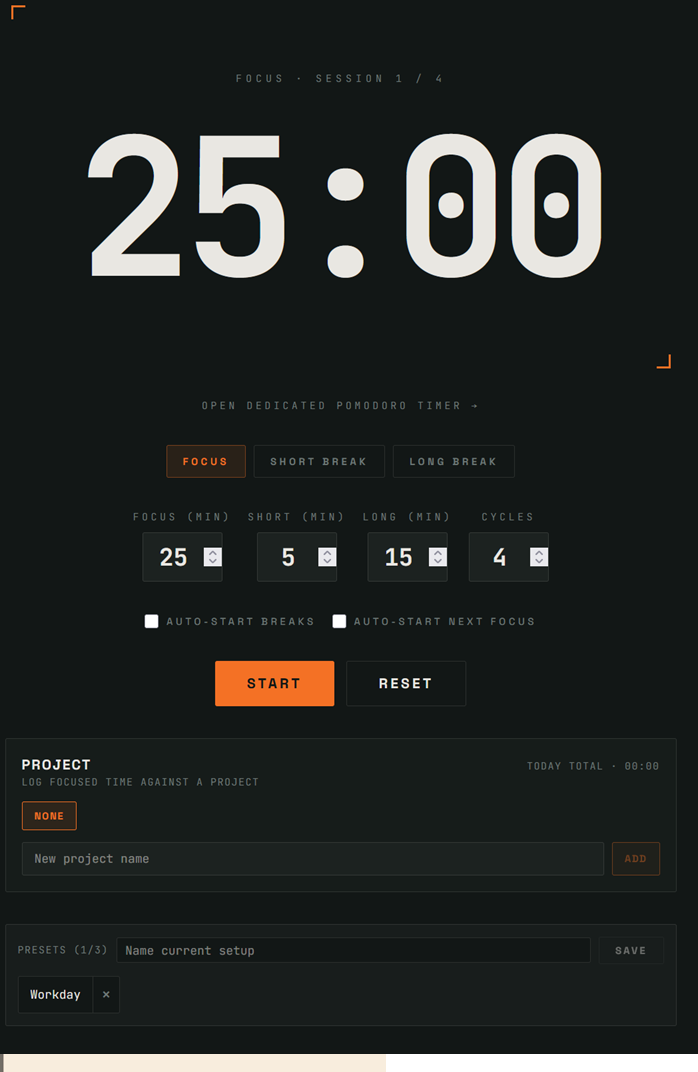 Pomodoro clock