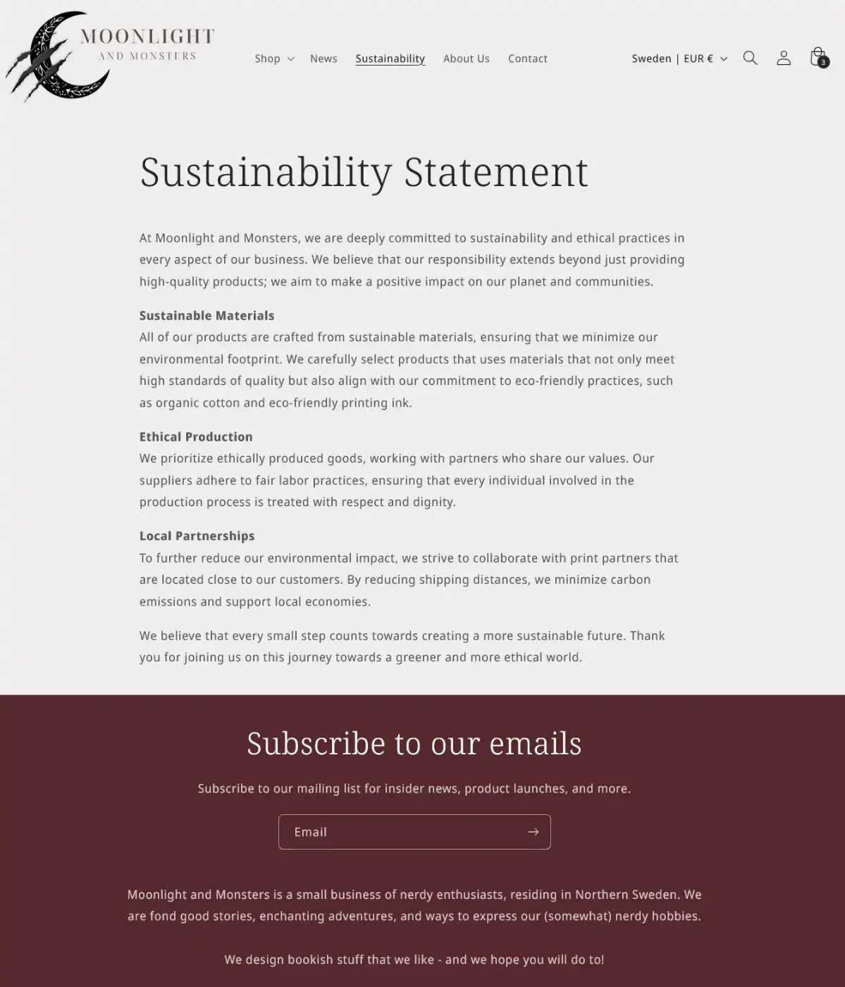 Statisk innehållssida