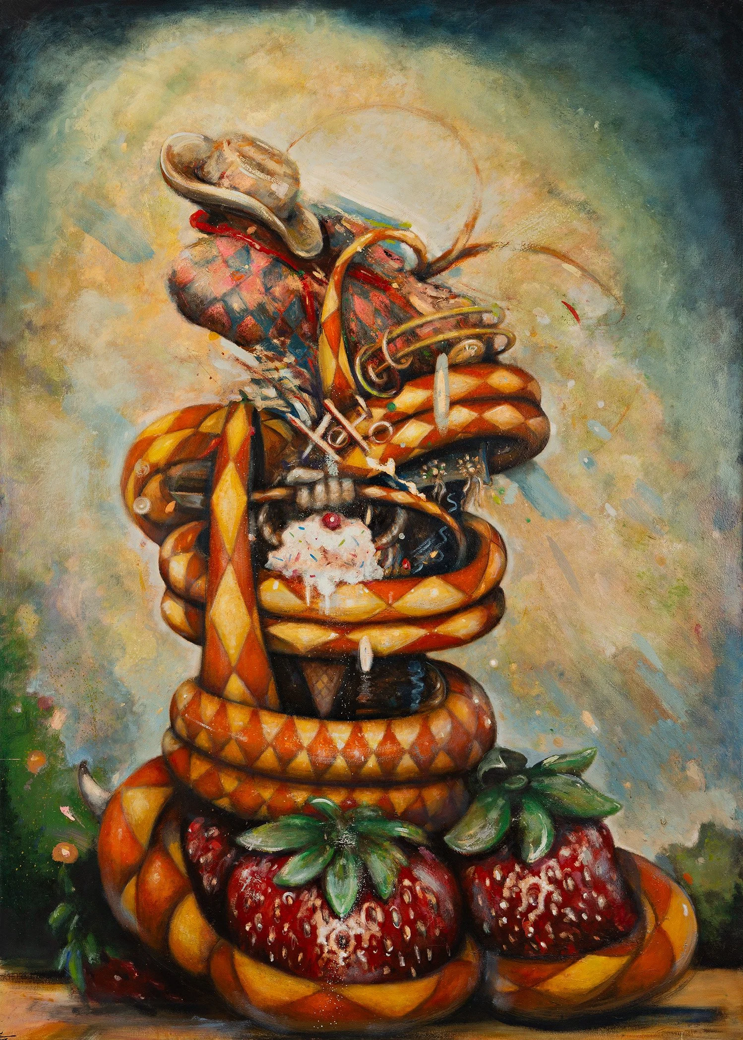 "Hot Water at 10". 2026, oil on canvas, 84"x60"