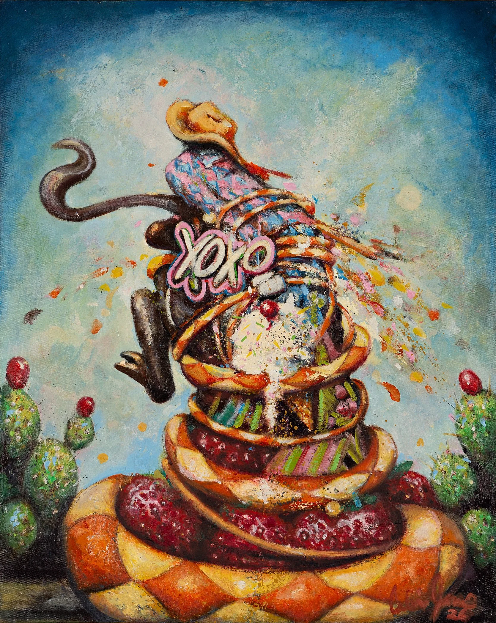 "Hot Water at 10 " #1  2025 
, oil on canvas. 30"x24".