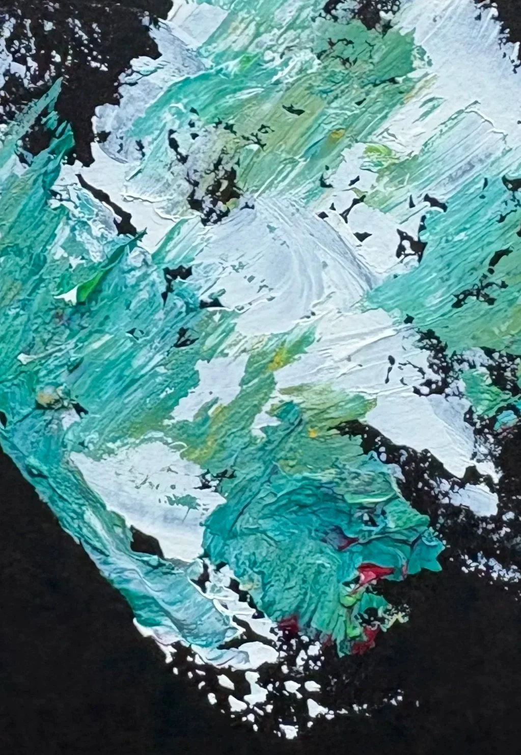 Carte artistique abstraite originale, peinture acrylique sur papier, oeuvre signée Isabelle Mattei