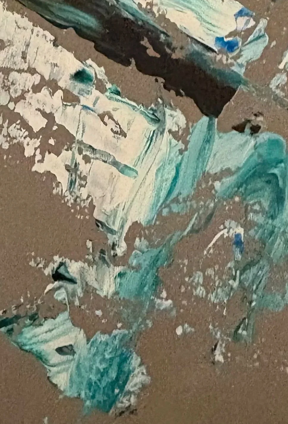 Carte artistique abstraite originale, peinture acrylique sur papier, oeuvre signée Isabelle Mattei