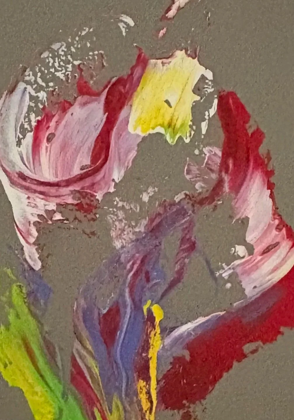 Carte artistique abstraite originale, peinture acrylique sur papier, oeuvre signée Isabelle Mattei