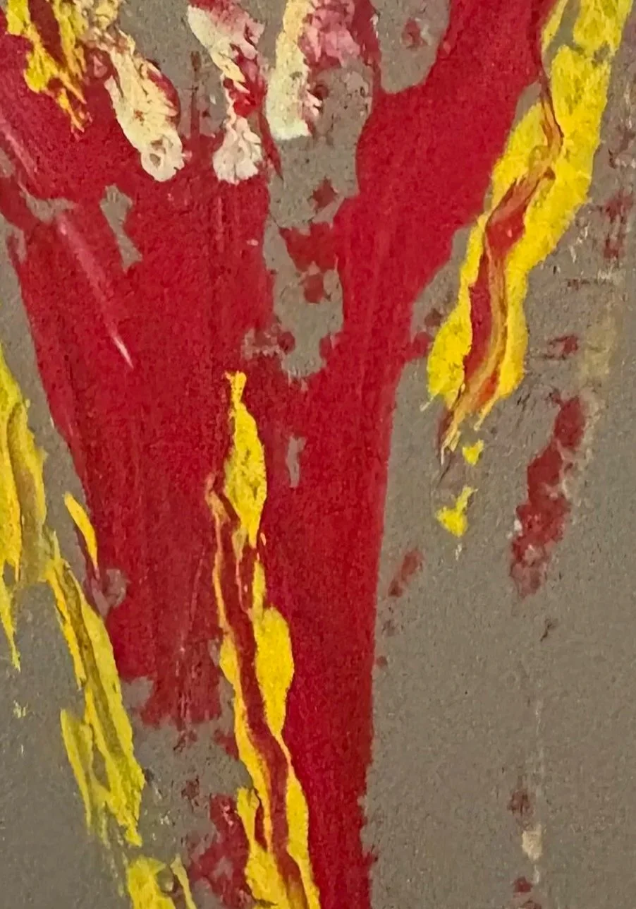 Carte artistique abstraite originale, peinture acrylique sur papier, oeuvre signée Isabelle Mattei