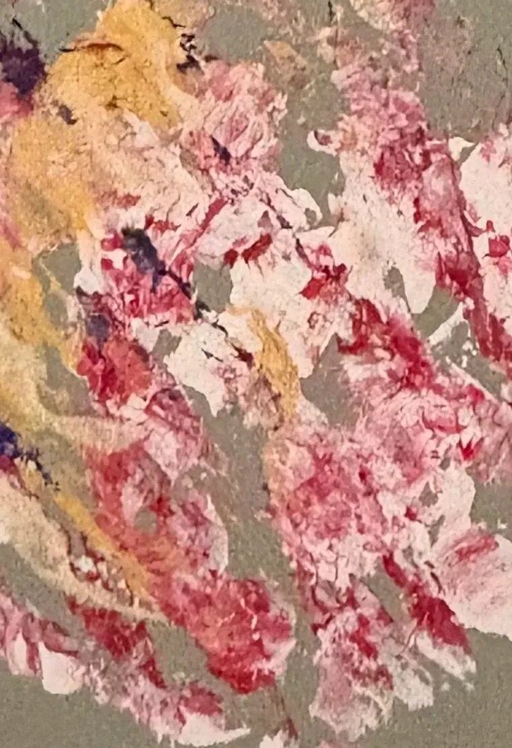 Carte artistique abstraite originale, peinture acrylique sur papier, oeuvre signée Isabelle Mattei